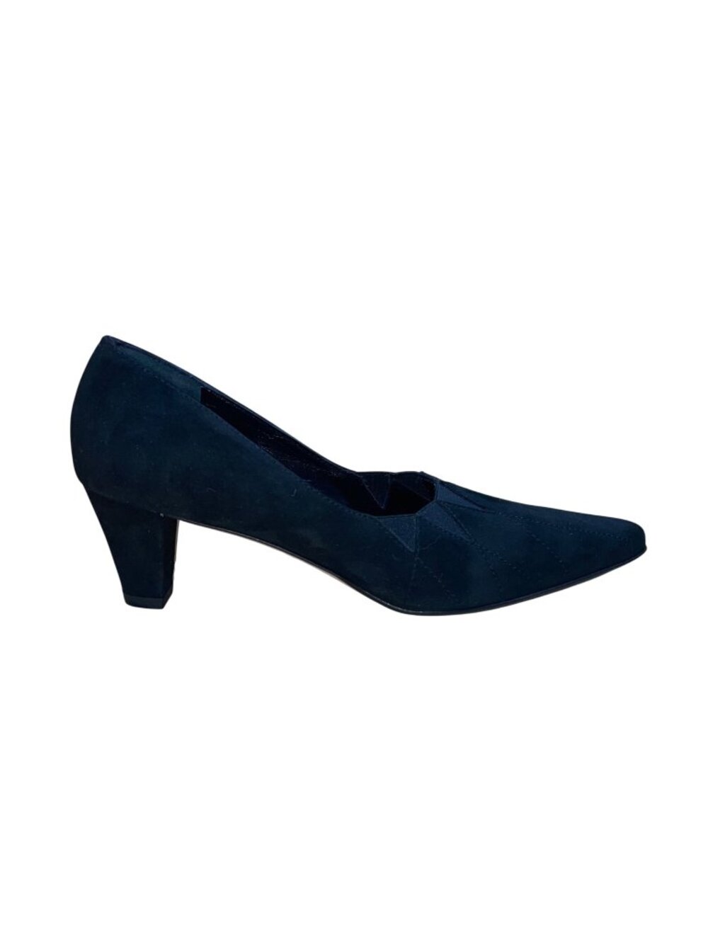 Prevata Women’s Black Italian-Made Suede Pointed Toe Heels Size 7.5M